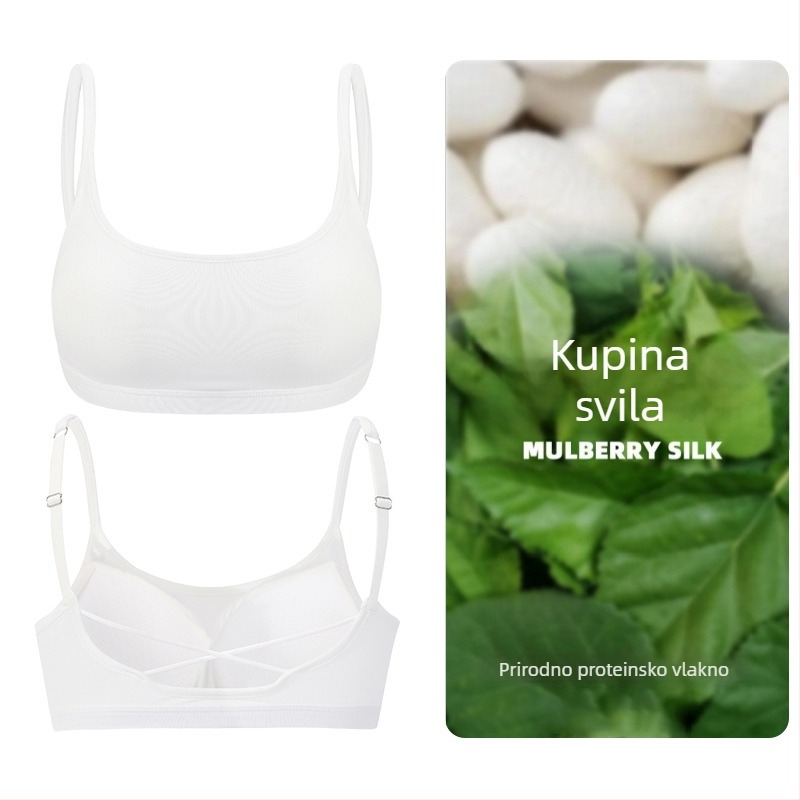 Mulberry svileni tube top s jastučićima za grudi, bezšivan, bežični, oblikuje tijelo