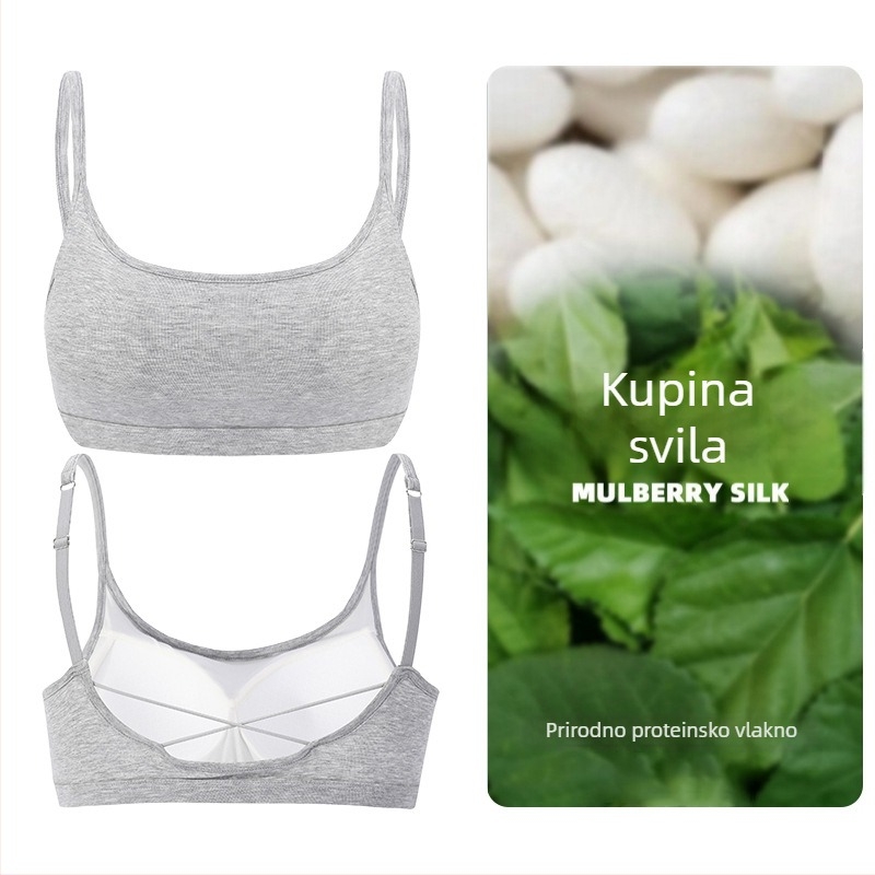 Mulberry svileni tube top s jastučićima za grudi, bezšivan, bežični, oblikuje tijelo