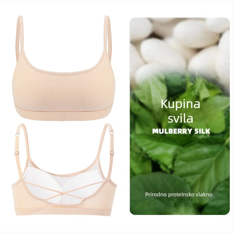 Mulberry svileni tube top s jastučićima za grudi, bezšivan, bežični, oblikuje tijelo