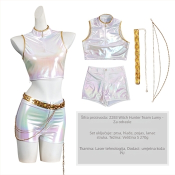 COS K-Pop cosplay kostim za žensku grupu, unisex, laneno-poliester smjesa, glavni materijal 90% poliester, drugi 60% poliester, proljeće 2025 izdanje, za igre i anime uloge