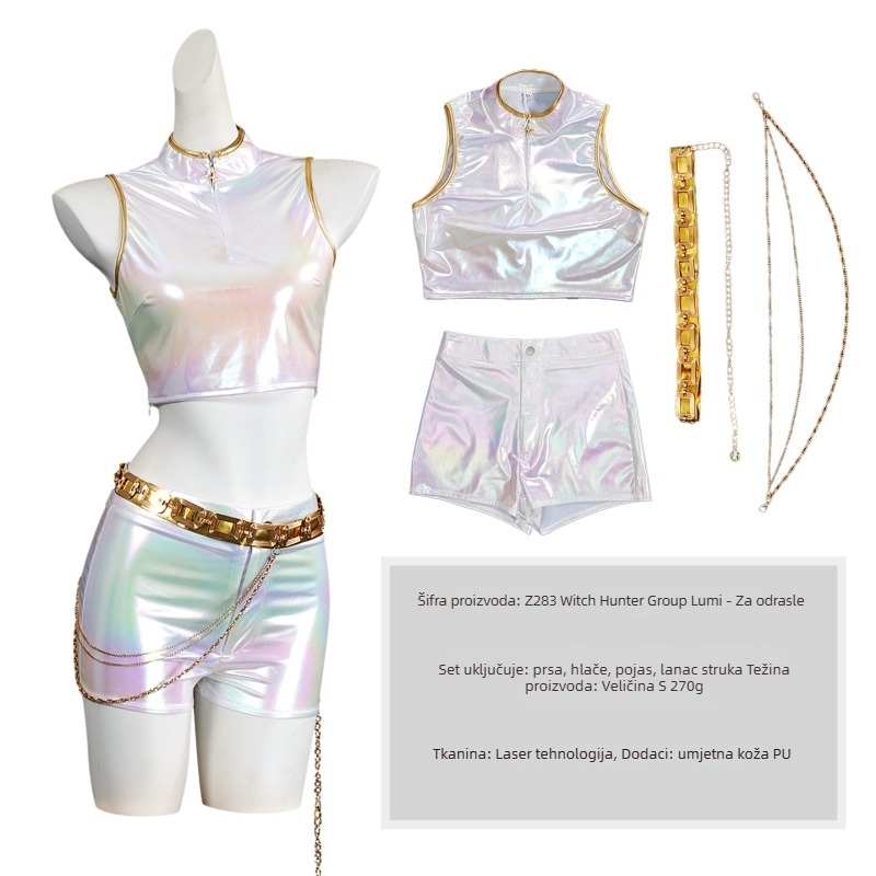 COS K-Pop cosplay kostim za žensku grupu, unisex, laneno-poliester smjesa, glavni materijal 90% poliester, drugi 60% poliester, proljeće 2025 izdanje, za igre i anime uloge