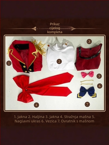 Crveni cosplay kostim za školu Hongye Meng S4 – komplet za žene