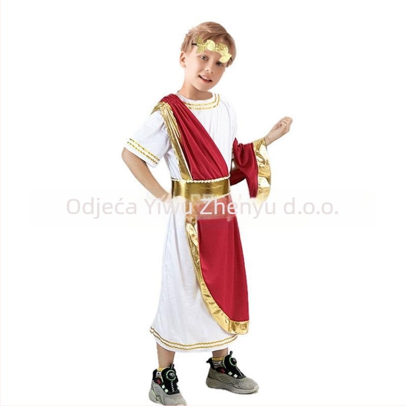 Kostim za Halloween i scensku predstavu – unisex, pleteni poliester materijal (95%+), pogodna za belly dance, Tema: Grčki Mali Princ / Starorimski kralj i car / misionar