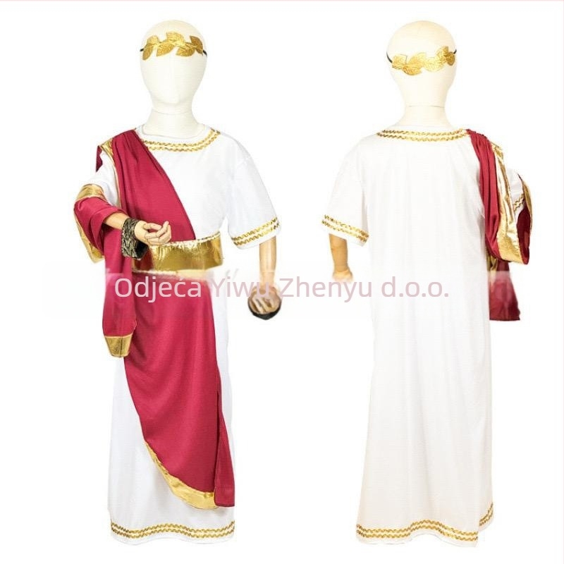 Kostim za Halloween i scensku predstavu – unisex, pleteni poliester materijal (95%+), pogodna za belly dance, Tema: Grčki Mali Princ / Starorimski kralj i car / misionar