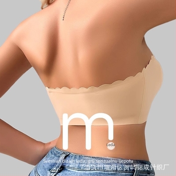 Bezšivni bandeau grudnjak s prednjim zatvaranjem, valoviti rubovi, push-up, plus veličina, prozračan ljetni stil