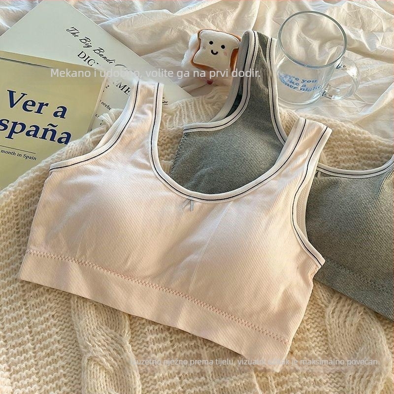 Tinejdžerski sportski grudnjak s fiksnim košaricama, vest-stil