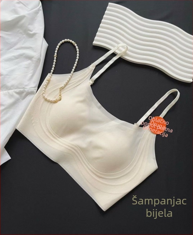 Tube top grudnjak bez naramenica, besprijekoran dizajn, lijep leđa, puni košarica, prozračan materijal, vanjski najlon 70–80%, podstava pamuk <30%, bez čeličnih prstena