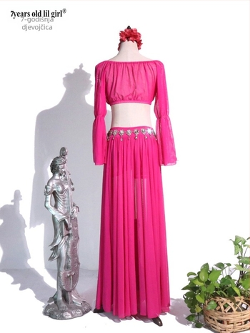Kostim za orijentalni ples Belly Dance, mrežasti materijal, spandex do 30%, kineski stil, književni retro, zima 2025