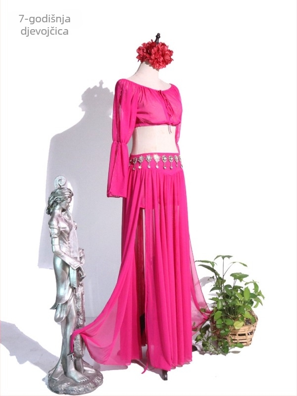 Kostim za orijentalni ples Belly Dance, mrežasti materijal, spandex do 30%, kineski stil, književni retro, zima 2025