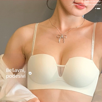 Bežični grudnjak, tubasti dizajn, 1/2 košarica, push-up, bez šavova, najlon