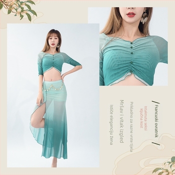 Kostim za trbušni ples od mrežaste tkanine za žene – ljeto 2024, poliestersko/spandeks mješavina (90–95% poliestera)