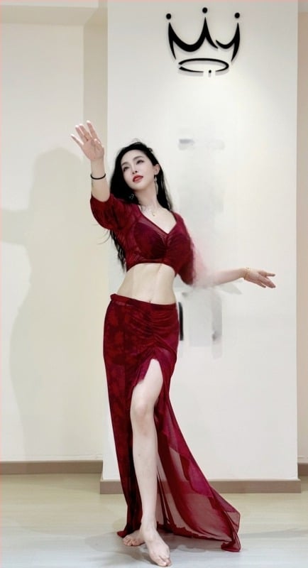 Set odjeće za belly dance vježbanje, Otisnuta mreža, Ljeto 2025, Poliester tkanina (30–50%), Elegantan stil