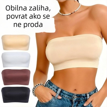 Bezramen bandeau grudnjak, protuklizni, bez jastučića i bez žice, udoban za žene, vizualno čini velika prsa manjima
