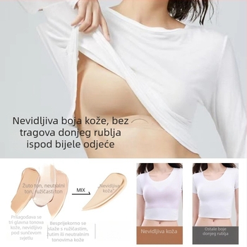 Brand 006 Bandeau grudnjak bez naramenica, protuklizni, bezšavnog dizajna, s uklonjenim dvostrukim trakovima, vanjski materijal najlon, podstava spandeks, košarice bez oblikovanih formi.