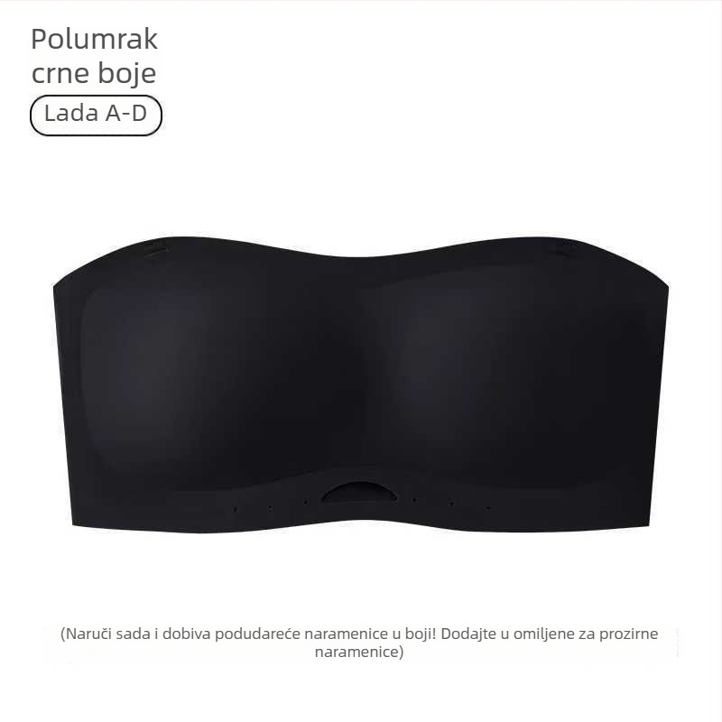 Brand 006 Bandeau grudnjak bez naramenica, protuklizni, bezšavnog dizajna, s uklonjenim dvostrukim trakovima, vanjski materijal najlon, podstava spandeks, košarice bez oblikovanih formi.
