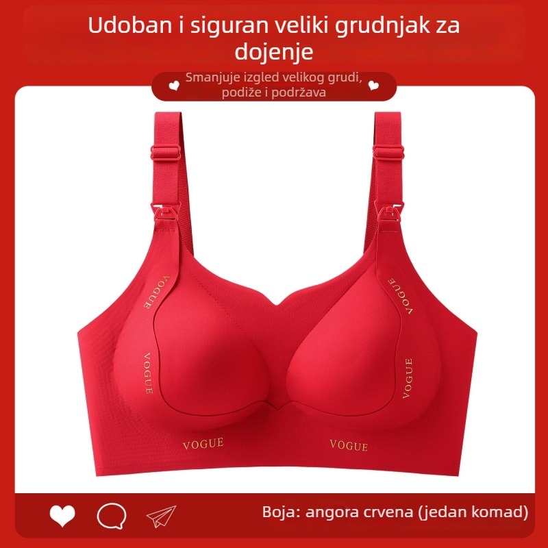 Dojiljni grudnjak za trudnoću – bez žice, bezšavni, za dojenje, stražnje četiri reda kukica, tanke oblikovane košarice