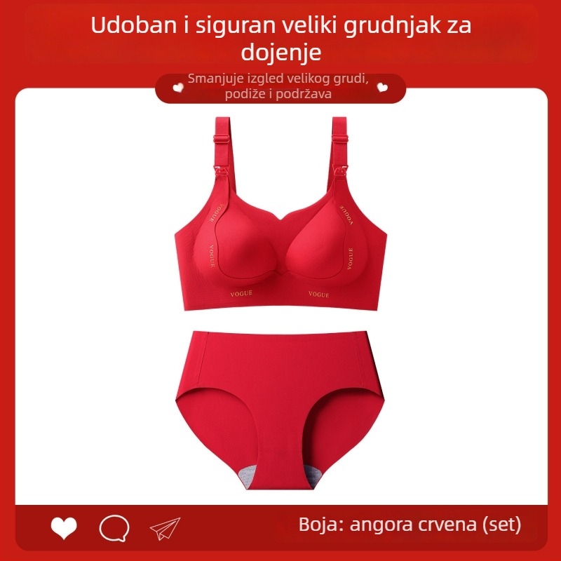 Dojiljni grudnjak za trudnoću – bez žice, bezšavni, za dojenje, stražnje četiri reda kukica, tanke oblikovane košarice