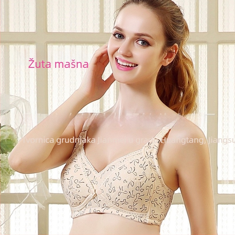 Grudnjak za dojenje od pamuka-Lycra, bežični, bezšavni, podstava 100% pamuk