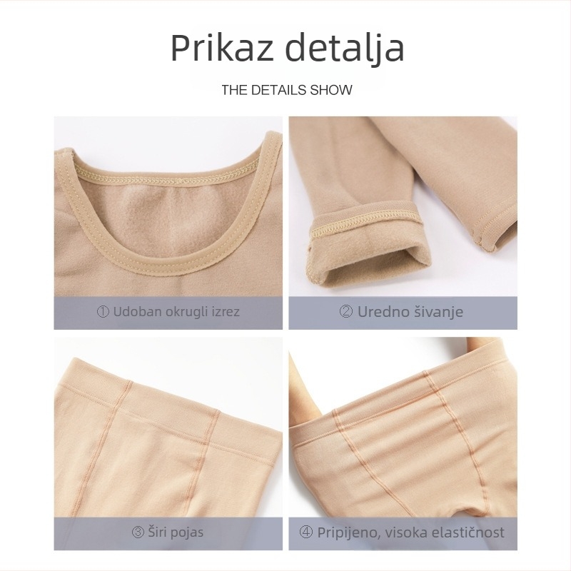 Dječji jesensko-zimski bazni gornji dio u boji kože s flis podstavom za plesne probe