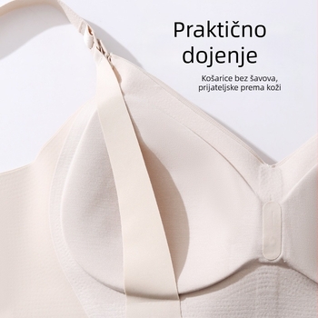 Dojenje grudnjak s tankim oblikovanim košaricama, najlon materijal, bez čeličnih prstena, pogodan za sve faze dojenja