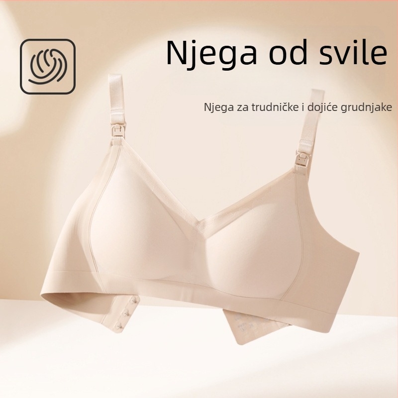 Dojenje grudnjak s tankim oblikovanim košaricama, najlon materijal, bez čeličnih prstena, pogodan za sve faze dojenja