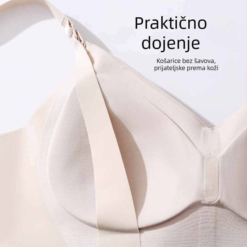 Dojenje grudnjak s tankim oblikovanim košaricama, najlon materijal, bez čeličnih prstena, pogodan za sve faze dojenja