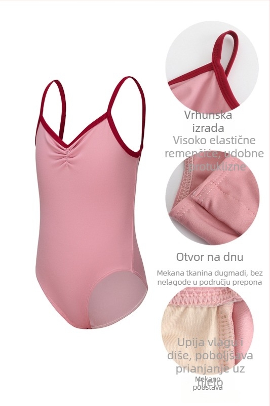 Dječja plesna odjeća za baletnu vježbu — najlon 90%, ljeto, za djecu 3–8 godina