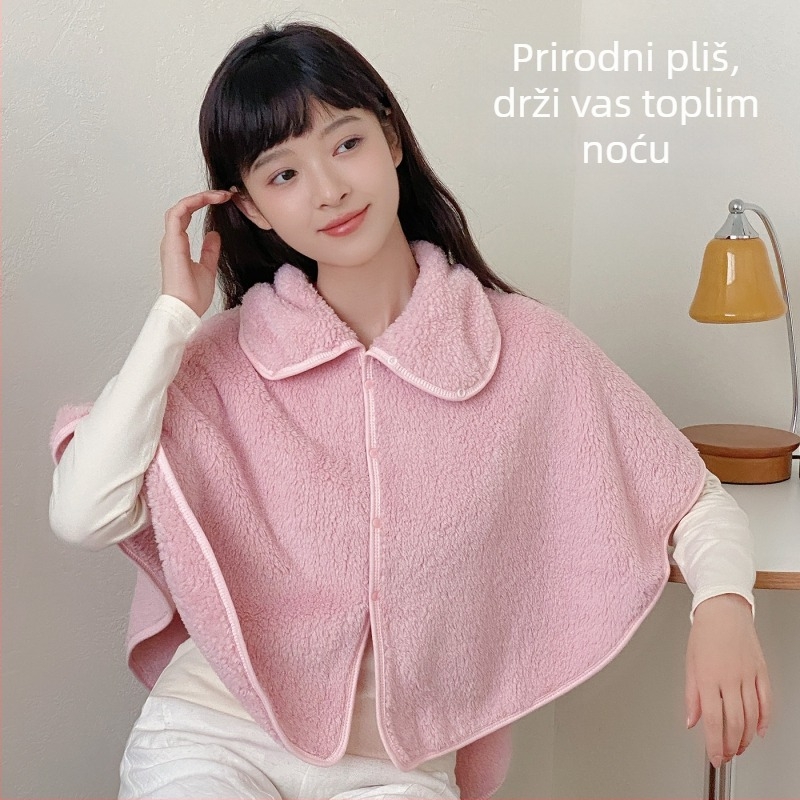 Poslije poroda kapuljača za dojenje sa šalom i podrškom ramena, bez rukava, flanelni kardigan, 100% poliester, 251–300 g/m², za sve sezone