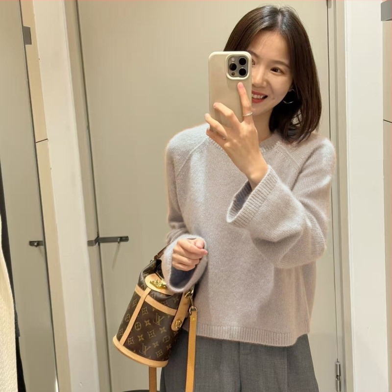 Ženski kašmir džemper s kapuljacom i okruglim izrezom, redoviti kroj, mješavina kašmira 30–50%, elegantan gradski stil