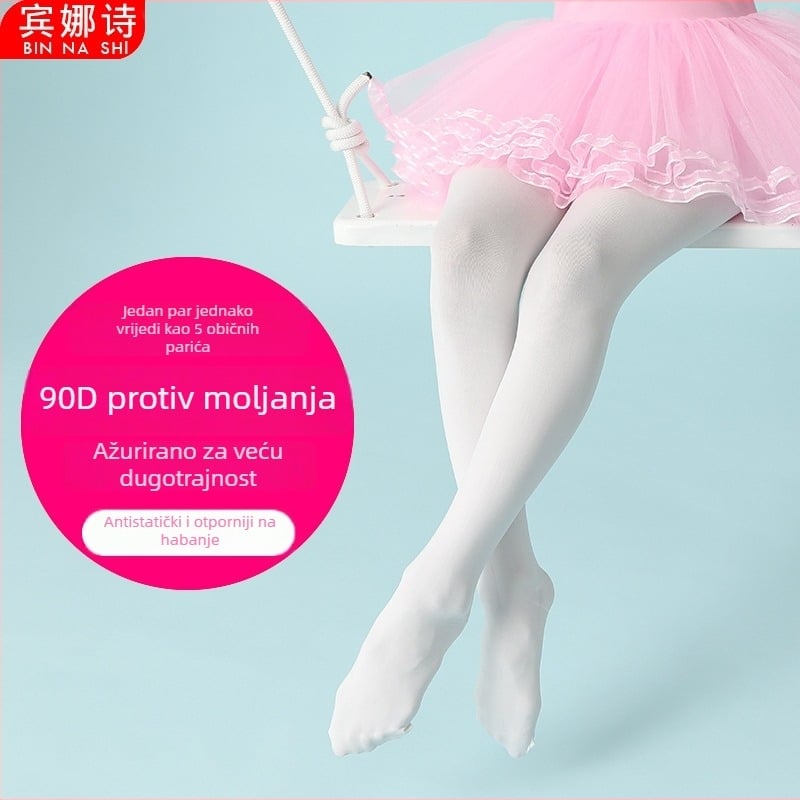 Dječje baletne čarape i tajice za ples, unisex, 80% najlon, za dob 3–8 godina