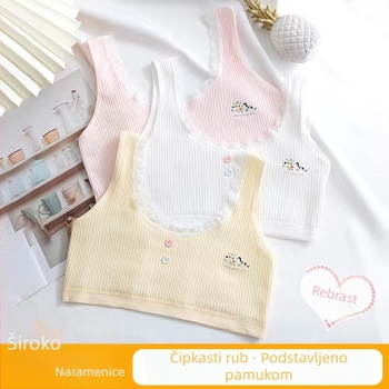 Dječji pamučni podstavljeni top s tankim oblikovanim šalicama, sladak stil