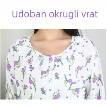 Pidzama set za trudnice, 100% pamuk, dugi rukav, hlače, udobnost svih godišnjih doba