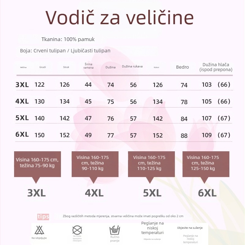 Pidzama set za trudnice, 100% pamuk, dugi rukav, hlače, udobnost svih godišnjih doba