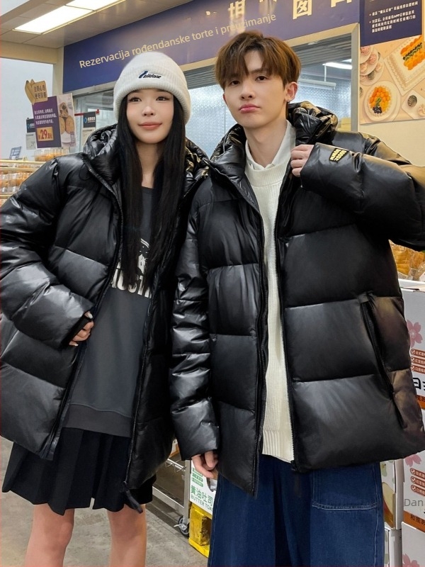 Muška zimska jakna s kapuljom, punjena guščjim perjem, zatvarač na zip, debela verzija