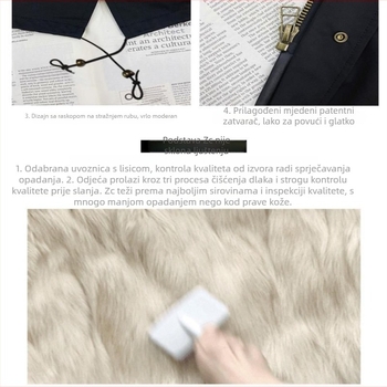 Ženski parka Corduroy s odvojivom podstavom od umjetnog lisčjeg krzna, sadržaj lisćjeg krzna <30%, srednja duljina do koljena, proljeće 2023