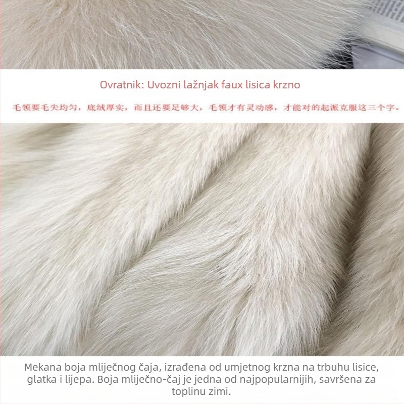 Ženski parka Corduroy s odvojivom podstavom od umjetnog lisčjeg krzna, sadržaj lisćjeg krzna <30%, srednja duljina do koljena, proljeće 2023