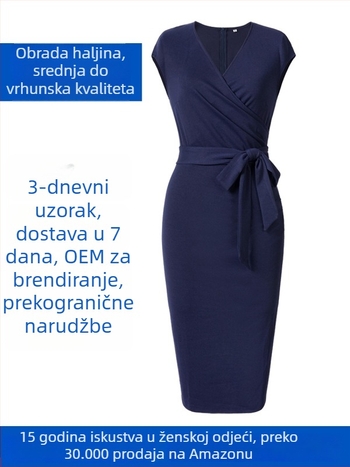 Ženska pletena haljina s jednim komadom | OEM proizvodnja prema uzorcima/nacrtima | 3-dnevno probno razdoblje | Kapacitet do 1000 kom./dan | plisirani dizajn