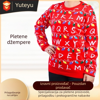 Prilagođeni pleteni pulover s okruglim ovratnikom za zimu — OEM/izrada prema uzorku i crtežima; Šifra proizvoda: 139 cartoon christmas tree; Probno razdoblje: 3 dana; Kapacitet proizvodnje: 1000 kom./dan; Rok popravka: 7 dana