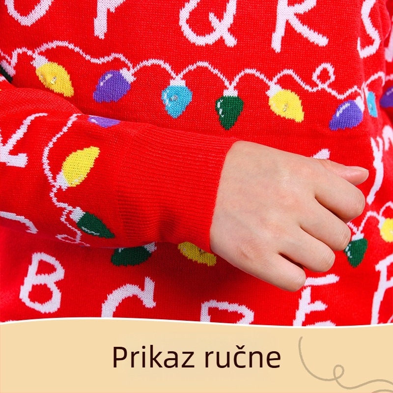 Prilagođeni pleteni pulover s okruglim ovratnikom za zimu — OEM/izrada prema uzorku i crtežima; Šifra proizvoda: 139 cartoon christmas tree; Probno razdoblje: 3 dana; Kapacitet proizvodnje: 1000 kom./dan; Rok popravka: 7 dana