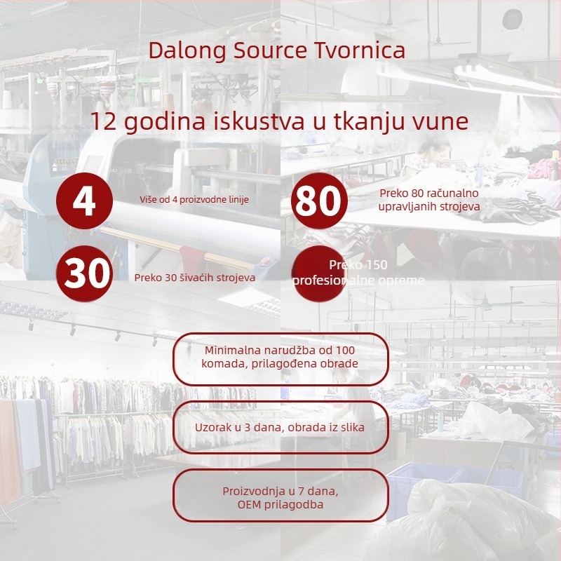 Pleteni džemper na narudžbu (OEM proizvodnja; prilagodba prema nacrtima i uzorcima; izrada uzoraka; kapacitet 1000 komada)