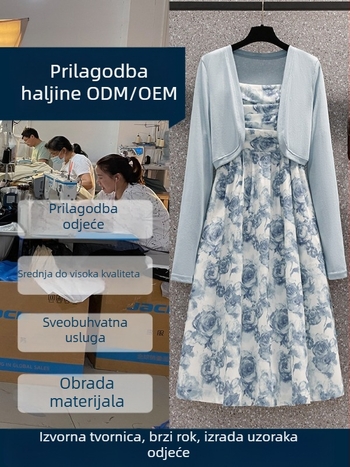 Prilagođena proizvodnja ženske haljine od tkanine s vezom, obrada prema uzorcima i crtežima, kapacitet 1111 komada, glavne tkanine pamuk i pamučni trikotaž