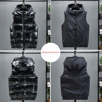 Muški dvostrano pamučni prsluk s kapuljom, korejski stil