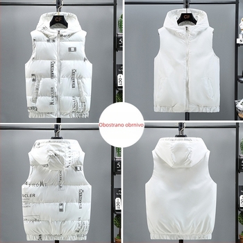 Muški dvostrano pamučni prsluk s kapuljom, korejski stil