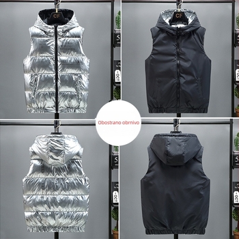 Muški dvostrano pamučni prsluk s kapuljom, korejski stil