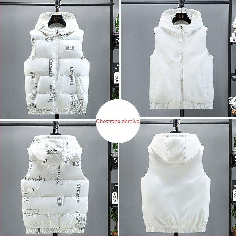 Muški dvostrano pamučni prsluk s kapuljom, korejski stil