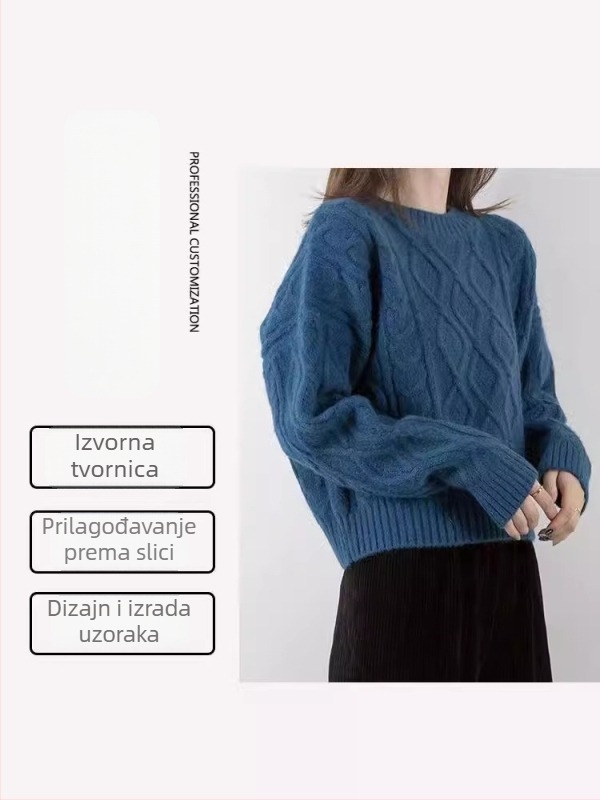 Ispleteni džemper s embroiderijom - prilagodljivo prema uzorcima/OEM/ obrada crteža, 7-dnevno probno razdoblje, proizvodni kapacitet 2000 komada, glavne tkanine: Corduroy, Polyester, Acrylic, Spandex, Ice Silk