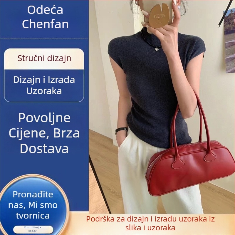 Žensko pleteni T-shirt s kratkim rukavima, OEM i prilagođavanje, kod proizvoda 240626, probni ciklus 3, proizvodni kapacitet 3000