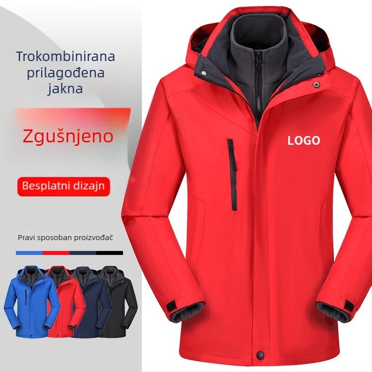 Prilagođena radna jakna s logom – 3-in-1 ojačano skupinsko odijelo, OEM proizvodnja prema crtežima, 3-dnevni probni ciklus, do 3000 kom./dan, glavni materijali: pamuk, poliester, vuna