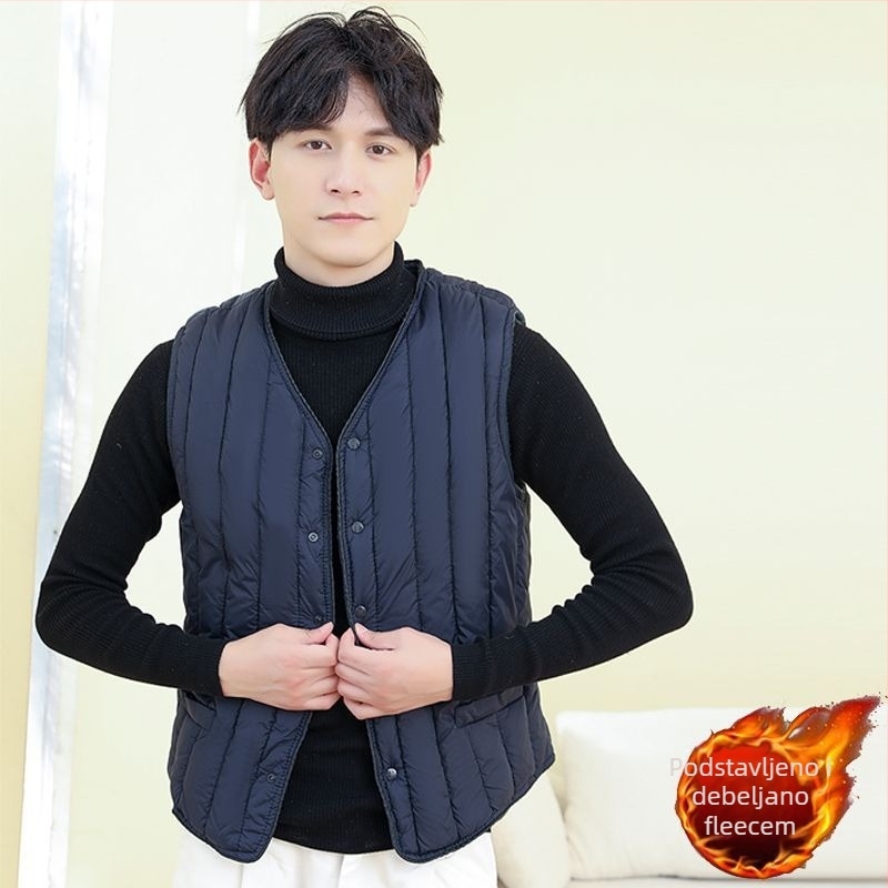 Pamukom punjena vesta s kapuljačom, Corduroy tkanina, lanena podstava, džep