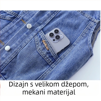 Chenille vesta sa Spandexom, flis podstava, polo ovratnik, džepovi, široki kroj